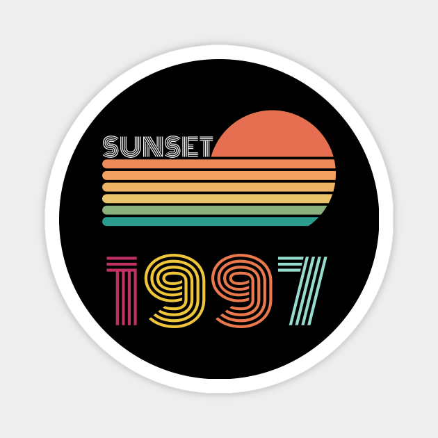 Sunset Retro Vintage 1997 Magnet by Happysphinx